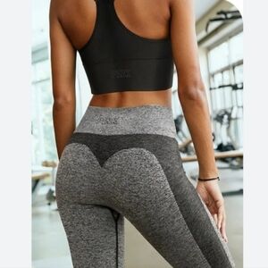 PINK Victoria's Secret Gray & Black Seamless Leggings